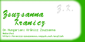 zsuzsanna kranicz business card