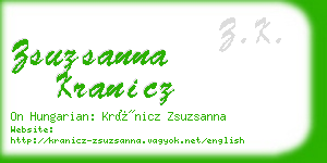 zsuzsanna kranicz business card